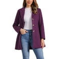 thumbnail image 1 of INSPIRE CHIC Women's Coats Single Breasted Long Outerwear Winter Trench Coat XL Dark Purple, 1 of 5