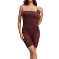 thumbnail image 1 of INSPIRE CHIC Women's Tube Top Shapewear Bodysuits Tummy Control Butt Lifter Body Shaper Strapless Mid Thigh Jumpsuit L Coffee, 1 of 5