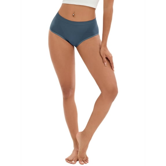 INSPIRE CHIC Women's Tummy Control High-Waisted Briefs Butt Lifter Full-Coverage Underwear L Dark Blue