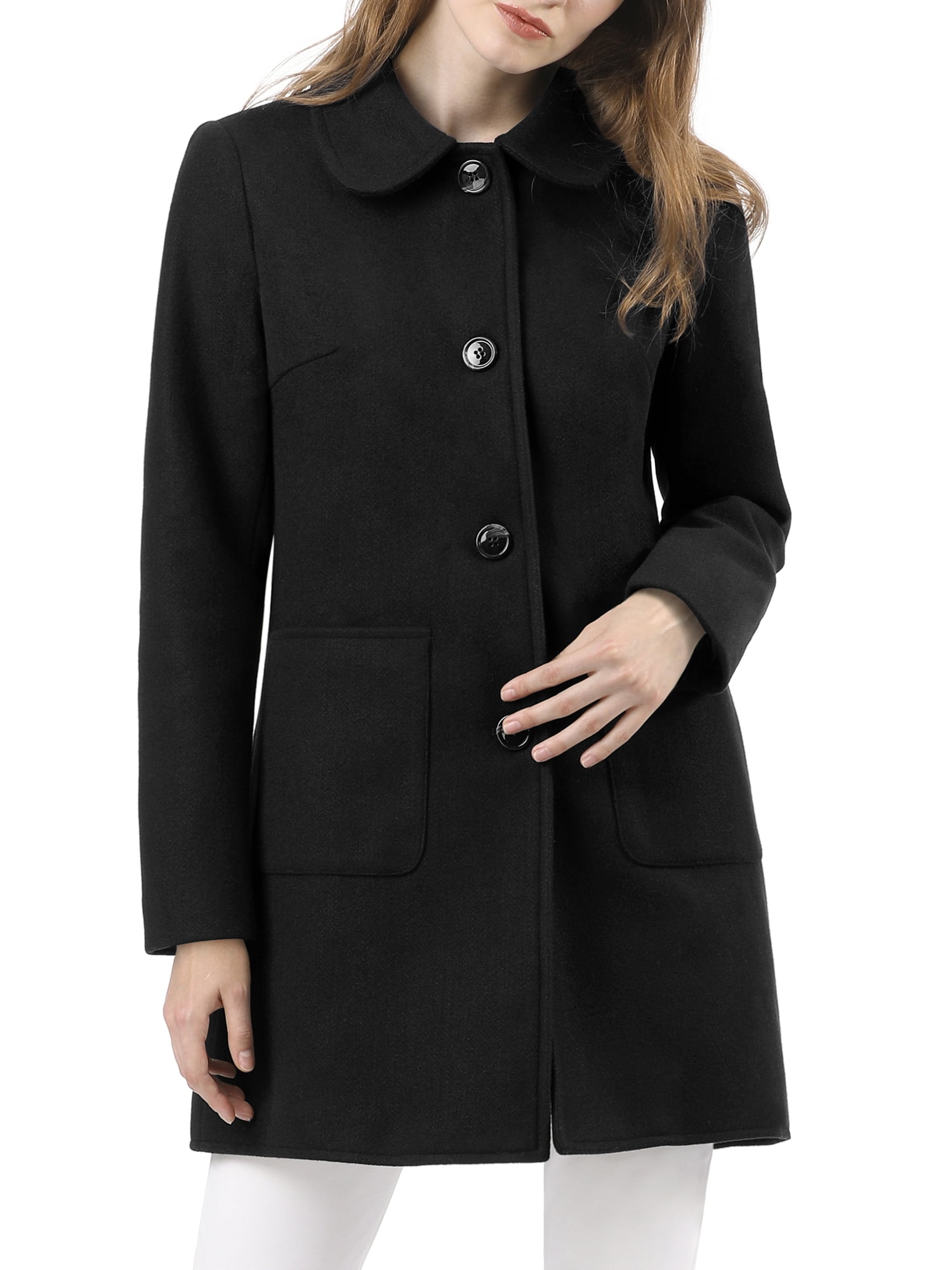 INSPIRE CHIC Women's Turn Down Collar Single Breasted Winter INSPIRE CHIC Women's Turn Down Collar Single Breasted Winter