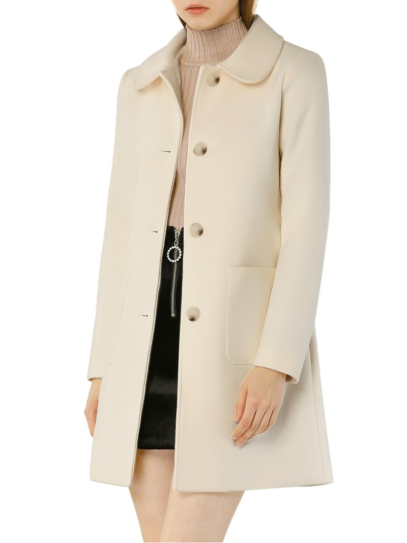 cream dress coat womens Kendall Wool Trench Coat - Cream