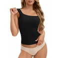 thumbnail image 1 of INSPIRE CHIC Women's U Back Tanks with Built-In Bra Silky No Show Basic Tops M Black, 1 of 5