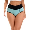 thumbnail image 1 of INSPIRE CHIC Women's Underwear High Waist Tummy Control Color-Block Brief M Green, 1 of 4