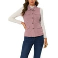 thumbnail image 1 of INSPIRE CHIC Women's Vest Button Front Sleeveless Faux Suede Utility Cargo Jacket with Pockets Pink S, 1 of 6