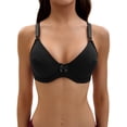 thumbnail image 1 of INSPIRE CHIC Women's V Neck Adjustable Strap Underwire Push Up Bras, Available in Plus Size C 36 Black, 1 of 5