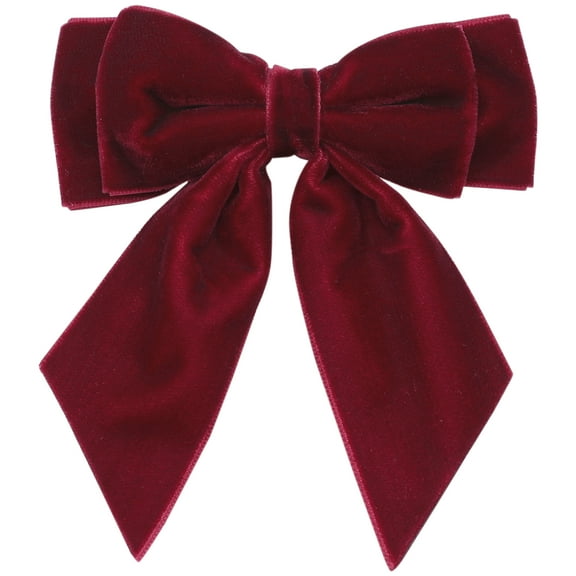 INSPIRE CHIC Women's Velvet Brooch Vintage Bow Pre-Tied Pin Bow Tie One Size Burgundy