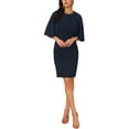 thumbnail image 1 of INSPIRE CHIC Women's Wedding Guest Dress Beaded Crewneck Cocktail Chiffon Cape Dress L Navy Blue, 1 of 6