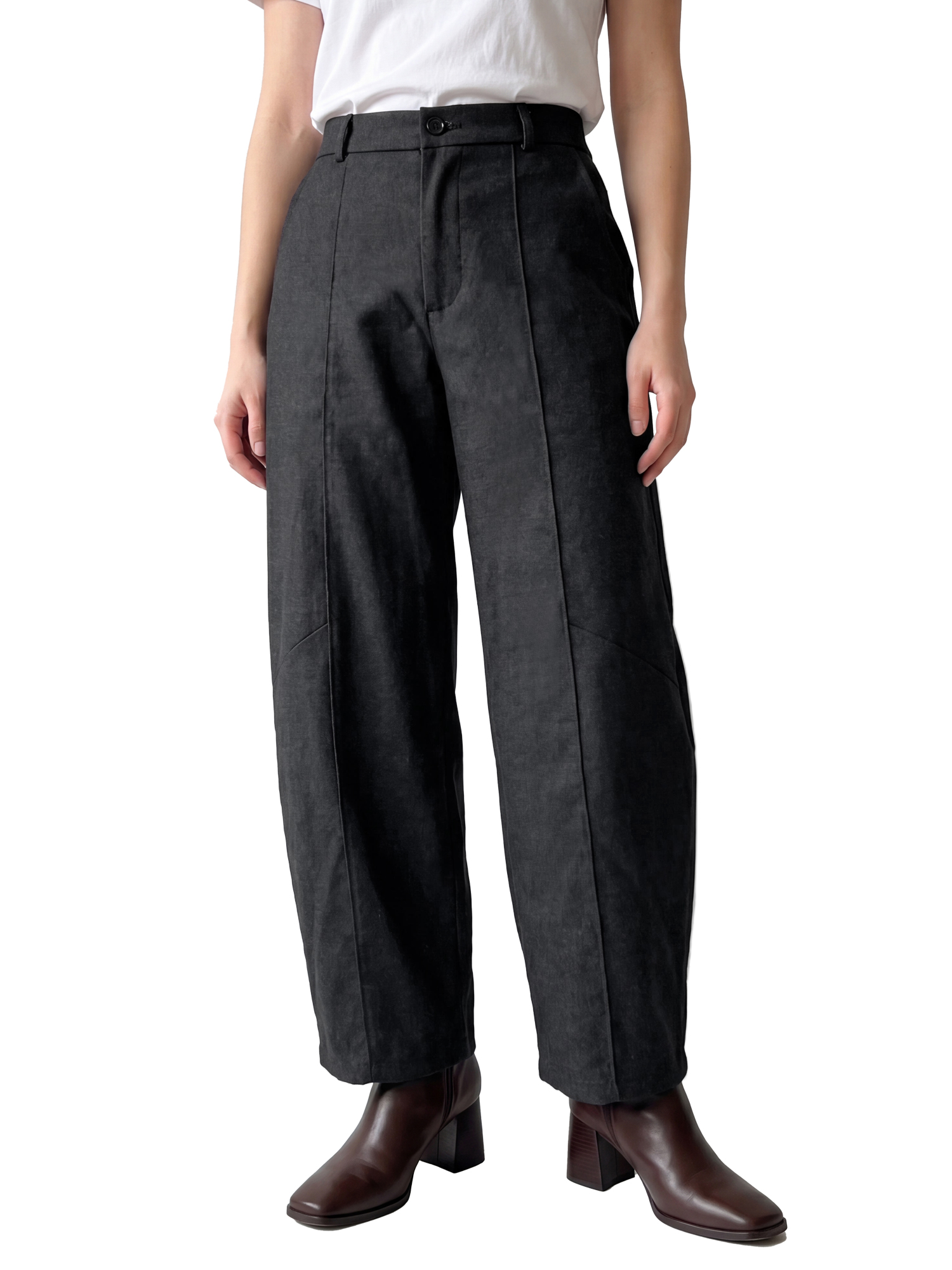 INSPIRE CHIC Women's Wide Leg Pants High Waist Suit Loose Long Straight Baggy with Pockets Formal Casual Autumn Winter Suit Pants Small Gray