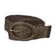 thumbnail image 1 of INSPIRE CHIC Women's Wide Woven Belt Adjustable Straw-Style Waist Belt with Metal Buckle for Dresses Casual Outfits 22.83-33.07" Coffee, 1 of 4