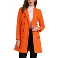 thumbnail image 1 of INSPIRE CHIC Women's Winter Coat Notched Lapel Double Breasted Trench Coat M Light Orange, 1 of 7
