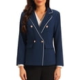 thumbnail image 1 of INSPIRE CHIC Women's Work Blazer Double Breasted Work Suit Jacket M Navy Blue, 1 of 4
