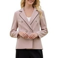 thumbnail image 1 of INSPIRE CHIC Women's Work Blazer Double Breasted Work Suit Jacket XL Pink, 1 of 5