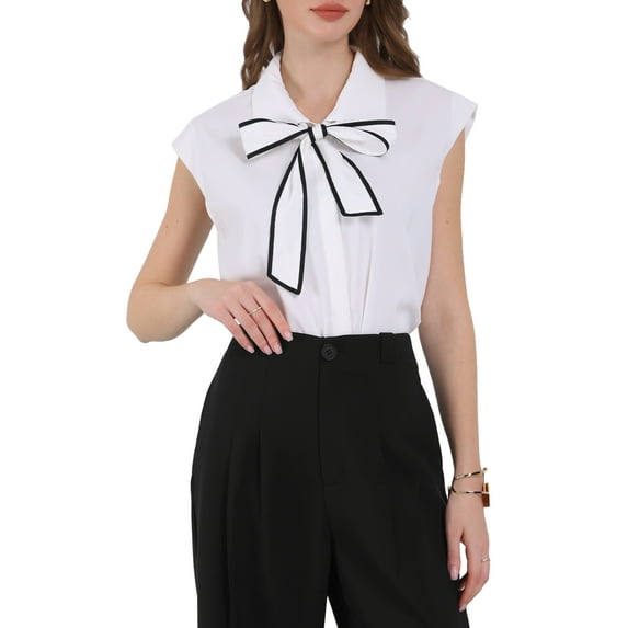 INSPIRE CHIC Women's Work Pant Pleated Front Formal Office Straight Trousers with Pockets S Black