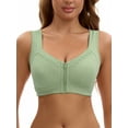 thumbnail image 1 of INSPIRE CHIC Women's Zip Front Closure Full Coverage Wirefree Tank Back Bralette Wide Straps Bras D 44 Green, 1 of 4