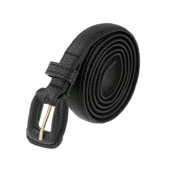 INSPIRE CHIC Womens 0.7" Width Textured Belts, Classic Causal Faux Leather Waistband for Jeans Pants Dresses 44.1x0.7"(LxW) Black
