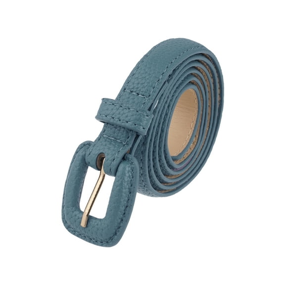 INSPIRE CHIC Womens 0.7" Width Textured Belts, Classic Causal Faux Leather Waistband for Jeans Pants Dresses 44.1x0.7"(LxW) Bondi Blue