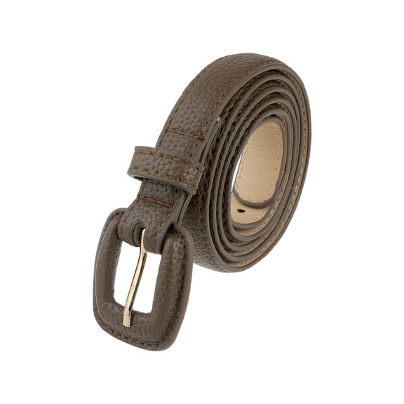 INSPIRE CHIC Womens 0.7" Width Textured Belts, Classic Causal Faux Leather Waistband for Jeans Pants Dresses 44.1x0.7"(LxW) Coffee