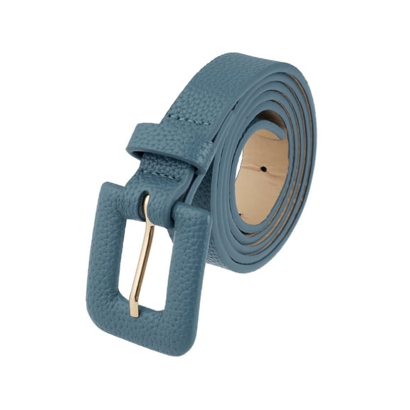 INSPIRE CHIC Womens 0.8" Width Textured Belts, Fashion Causal Faux Leather Waistband for Jeans Pants Dresses 44.1x0.8"(LxW) Bondi Blue
