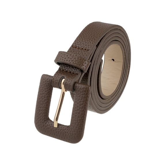 INSPIRE CHIC Womens 0.8" Width Textured Belts, Fashion Causal Faux Leather Waistband for Jeans Pants Dresses 44.1x0.8"(LxW) Coffee