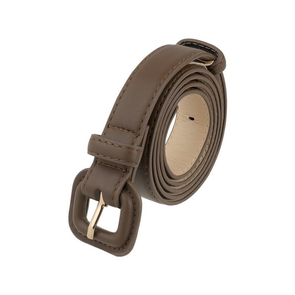INSPIRE CHIC Womens 0.9" Width Pure Belts, Fashion Causal Faux Leather Waistband Belt for Jeans Pants Dresses 44.9x0.9"(LxW) Coffee