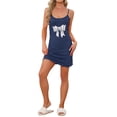 thumbnail image 1 of INSPIRE CHIC Women's Cami Nightgown Bow Print Cute Summer Sleeveless Nightdress Chemise Sleepwear Camisole Nightshirt S Blue, 1 of 6