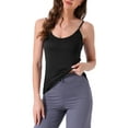 thumbnail image 1 of INSPIRE CHIC Womens Camisole V Neck Sleeveless Cami Undershirt Spaghetti Strap Tank Pajama Tops S Black, 1 of 6