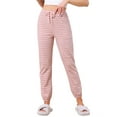 thumbnail image 1 of INSPIRE CHIC Women's Cotton Pajamas Pants Drawstring Elastic Waist Striped Lounge Yoga Bottoms with Pockets XL Dusty Rose Stripe, 1 of 5