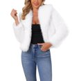 thumbnail image 1 of INSPIRE CHIC Womens Faux Fur Coat Lapel Open Front Long Sleeve Fluffy Shaggy Jacket Winter Warm Furry Overcoat S White, 1 of 6