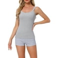 thumbnail image 1 of INSPIRE CHIC Womens Lace Camisole Tank Tops Cotton Cami Pajamas Top Soft Comfy Undershirt L Gray, 1 of 6