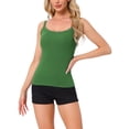 thumbnail image 1 of INSPIRE CHIC Womens Lace Camisole Tank Tops Cotton Cami Pajamas Top Soft Comfy Undershirt XS Green, 1 of 6