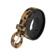 thumbnail image 1 of INSPIRE CHIC Womens Leopard Printed Belts, 0.7" Width Faux Fur Leather Retro Waistband for Jeans Pants Dresses 44.1x0.7"(LxW) Black Brown, 1 of 6