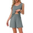 thumbnail image 1 of INSPIRE CHIC Womens Lounge Set Cotton Sleeveless Pajama Set Tank Top Shorts Soft Sleepwear PJ Set 2XL Green, 1 of 6