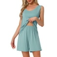 thumbnail image 1 of INSPIRE CHIC Womens Lounge Set Cotton Sleeveless Pajama Set Tank Top Shorts Soft Sleepwear PJ Set S Blue, 1 of 6