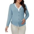 thumbnail image 1 of INSPIRE CHIC Womens Maternity Button Down Shirts Pregnancy Clothes Long Sleeve V Neck Faux 2-Piece Nursing Tops L Blue, 1 of 6