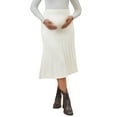 thumbnail image 1 of INSPIRE CHIC Womens Maternity Sweater Skirt Over the Belly Knit  Midi Pregnancy Pleated Skirts L White, 1 of 6
