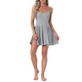 thumbnail image 1 of INSPIRE CHIC Women's Ruffle Hem Babydoll Nightgown Soft Rayon Blend Spaghetti Strap Sleep Dress with Adjustable Straps S Gray, 1 of 6