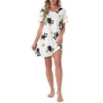 thumbnail image 1 of INSPIRE CHIC Womens Nightgown Short Sleeve Printed Sleepwear Sleepshirts Cute Night Shirts L Black Cats, 1 of 6