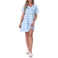 thumbnail image 1 of INSPIRE CHIC Womens Nightgown Short Sleeve Printed Sleepwear Sleepshirts Cute Night Shirts M Light Blue, 1 of 6
