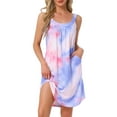 thumbnail image 1 of INSPIRE CHIC Womens Nightgown Sleeveless Sleepwear Printed Scoopneck Nightshirts Tank Wide Strap Sleep Dress with Pockets M Tie-Dye, 1 of 6