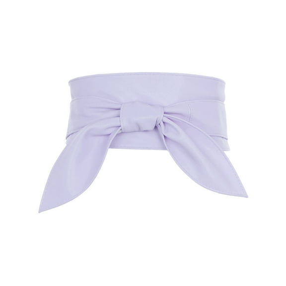 INSPIRE CHIC Womens Plus Size Obi Belts, Bowknot Self-Tie Wrap Around Wide Sash Waistband Belt for Dresses Light Purple 37.40-40.16"