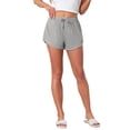 thumbnail image 1 of INSPIRE CHIC Womens Shorts Scalloped Hem Elastic Waist Adjustable Drawstring Ruffle Soft Cozy Sleepwear M Grey, 1 of 6