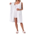 thumbnail image 1 of INSPIRE CHIC Womens Shower Towel Snaps Wearable Dress Terry Wrap Bathrobe Spa Towelling Cover Up Gym Shower Bath Robe M White, 1 of 4