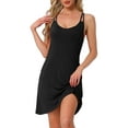 thumbnail image 1 of INSPIRE CHIC Women's Sleepdress Double Shoulder Straps Nightgown Crewneck Nightdress S Black, 1 of 6