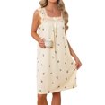 thumbnail image 1 of INSPIRE CHIC Womens Sleeveless Lace Nightdress Ruffle Frill Cute Print Pattern Midi Summer Sleepdress Nightgown Loungewear M Rose, 1 of 6