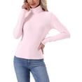 thumbnail image 1 of INSPIRE CHIC Womens Turtleneck Tops Mock Turtle Long Sleeve Shirts Fall Winter Warm UnderShirt Thermal Top Basic Layer XX Large Pink, 1 of 6