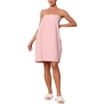 thumbnail image 1 of INSPIRE CHIC Women's Waffle Spa Wrap & Hair Towel Dress Body Wrap Robes Snap Closure Towelling Gym Shower Bathrobe One Size Pink, 1 of 6