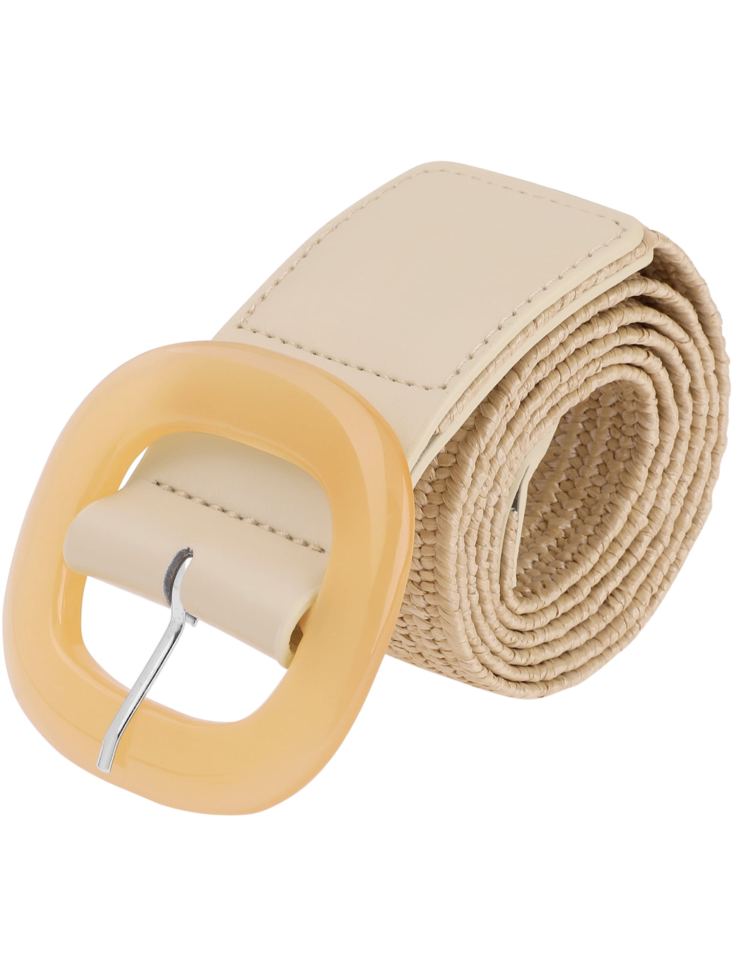INSPIRE CHIC Womens Woven Wide Stretch Belts, Straw Rattan Plastic ...