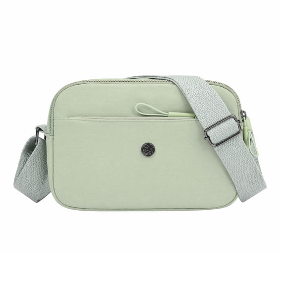 INSPIRE CHIC Zipper Pocket Crossbody Bags for Women Shoulder Bag with Adjustable Strap and Metal Snap Light Green