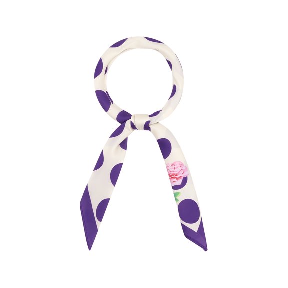 INSPIRE CHIC 70cm Polka Dots Square Scarf Neck Scarves Kerchief Neckerchief Headband for Women Dark Purple Rose 27.56*27.56"(L*W)