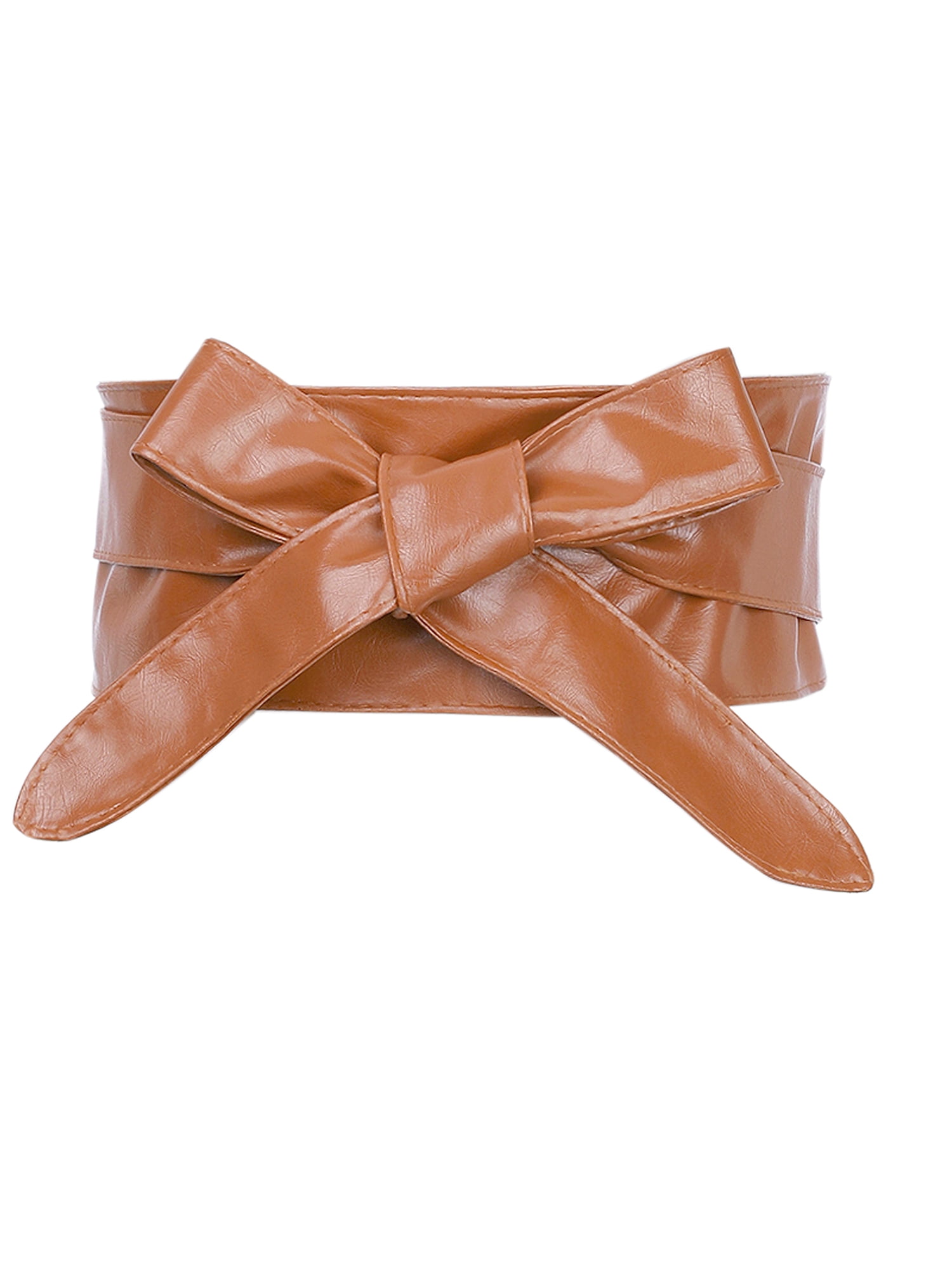 INSPIRE CHICLadies Faux Leather Self Tie Bowknot Wide Waist  display picture 3